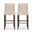 Tabouret de bar moderne minimaliste avec pieds en métal, hauteur 76 cm, siège en tissu haute densité