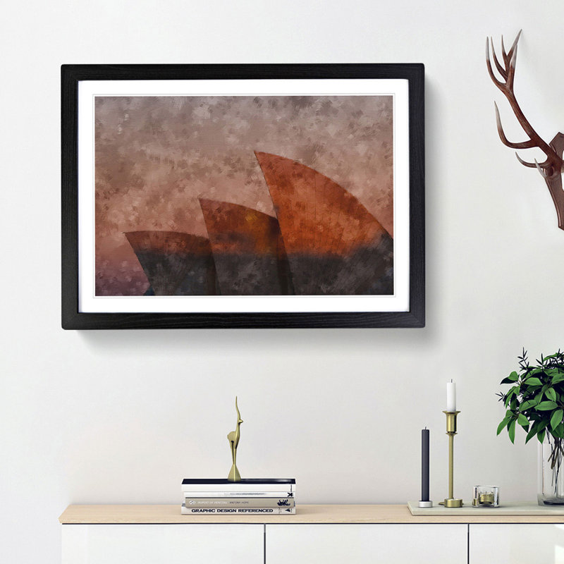 The Sydney Opera House - Picture Frame Painting Print, 33cm H x 45cm W x 2cm D, Black Framed