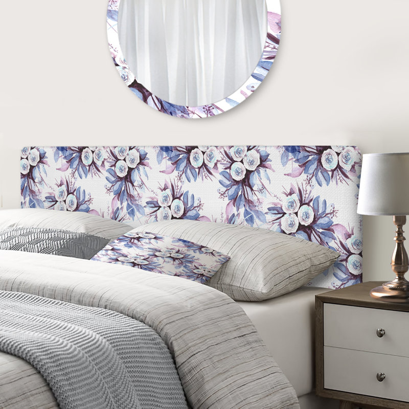 Bharkha Upholstered Headboard, Queen, Purple/Blue