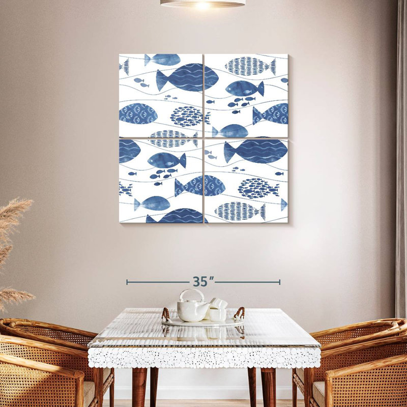 Ashelle abstrait poisson bleu