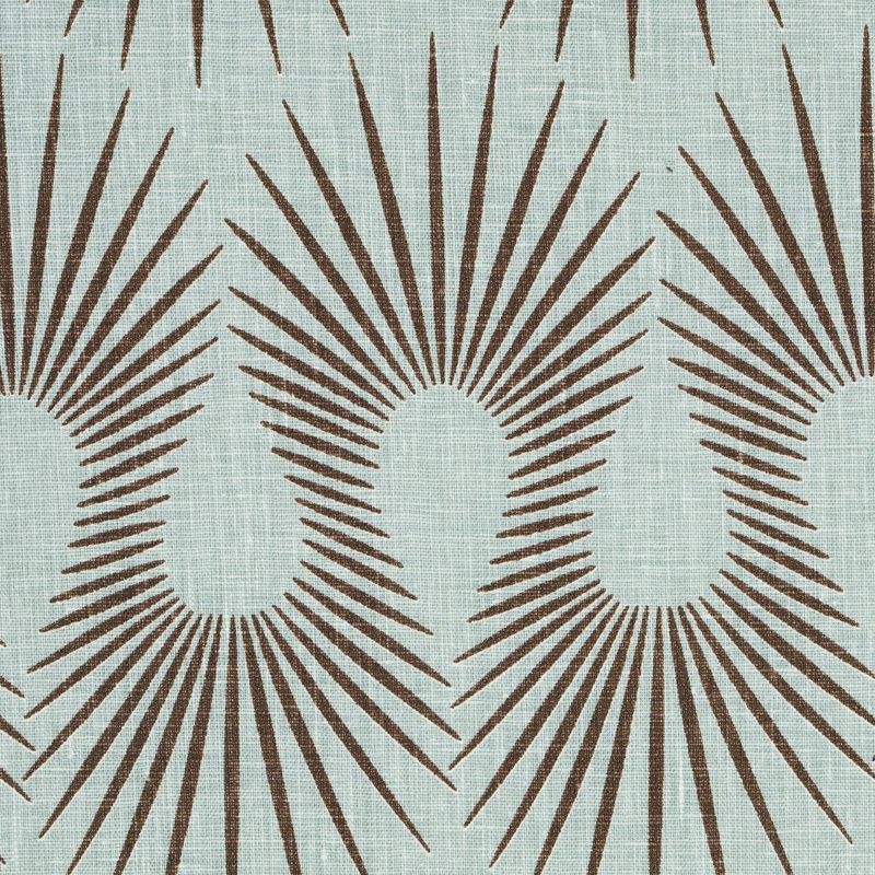 Schumacher x Neisha Crosland Hedgehog Fabric, Duck Egg Brown