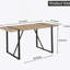 Table de salle à manger de 55 po en bois aggloméré rectangulaire industriel moderne de couleur bois pour 4 à 6 personnes, avec plateau en bois d'ingénierie de 1,5 po d'épaisseur et pieds en métal noir, pour l'écriture-1878563920