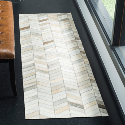 Heilman Herringbone Hand-Woven Leather Area Rug