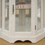 Armoire d'angle avec portes et tablettes en verre trempé - rangement élégant en chêne-182904997