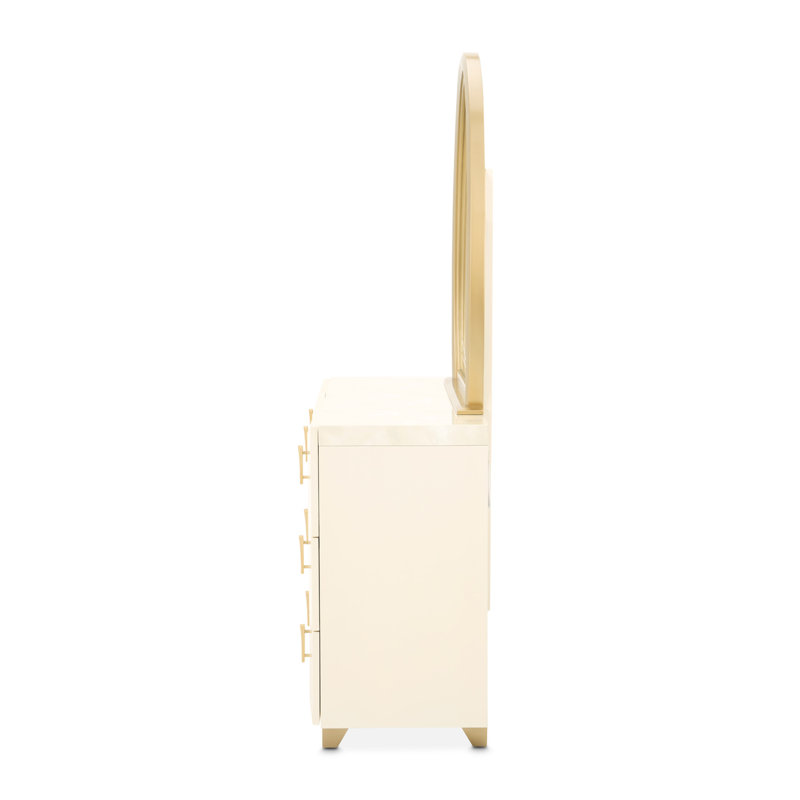 Commode avec miroir Fantosini - perle crémeuse