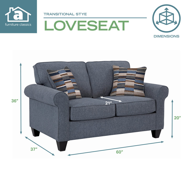 Max Upholstered Reclining Loveseat, 36"H x 60"W x 37"D