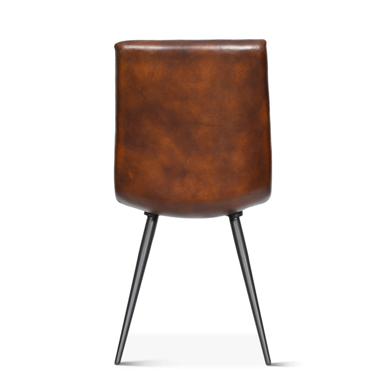 Brisben Leather Dining Chair, Hand Washed Chestnut