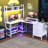 Shelburne 58.7'' W L-Shaped Computer Desk with Tall Hutch,Corner Desk-574354192