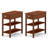  2 PCS Narrow End Tables w/Drawer Shelves & Rubber Wood Legs Sofa Side Table