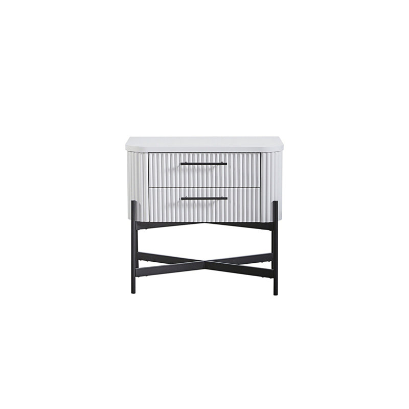 Table de chevet avec tiroir supérieur doublé de feutre et tiroir inférieur doublé de cèdre, table de chevet