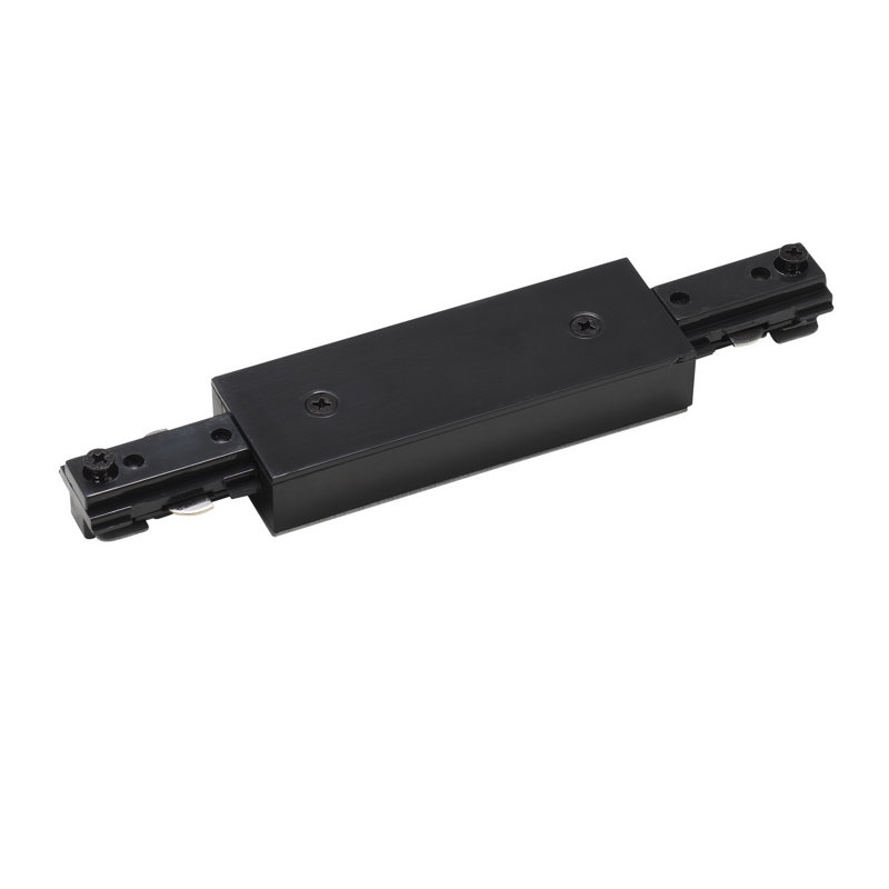 Black 7-Inch Straight Track Connector for 3-Wire System