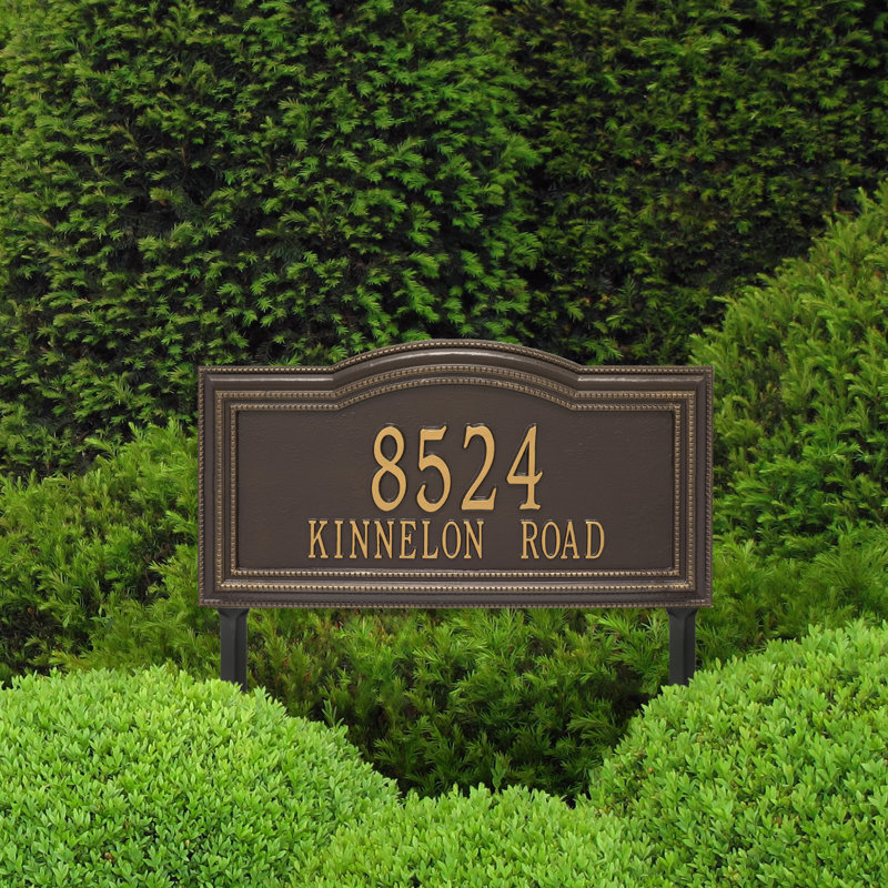 Plaque d'adresse sur 2 lignes Signature Series, Or, Oui, Bronze