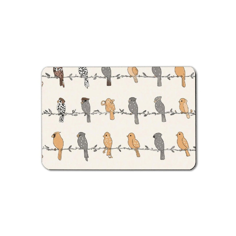 Bird On Branch Pattern Art Bath Mat For Bathroom, 16 X 24