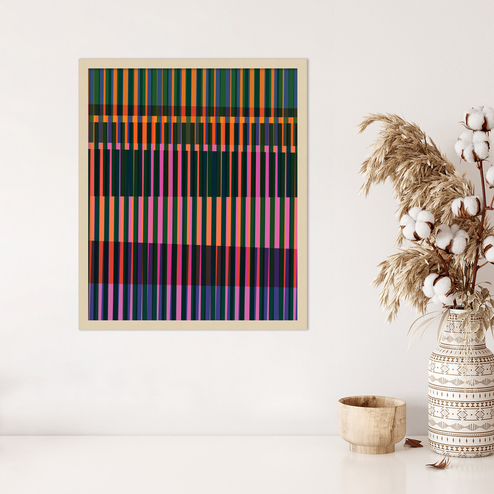 Abstract Lines 17 by Beth Vassalo, Brown, 25" H x 21" W
