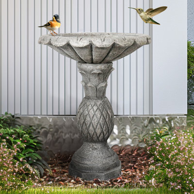 Carolinda Concrete / Cement Pedestal Birdbath