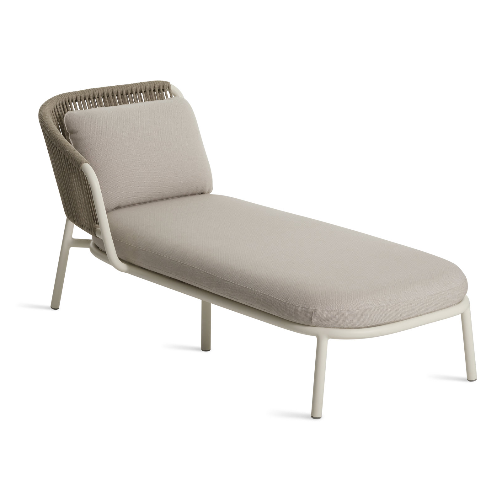 Mate 32'' Outdoor Powder Coated Aluminum Chaise Lounge, Linen Sunbrella®