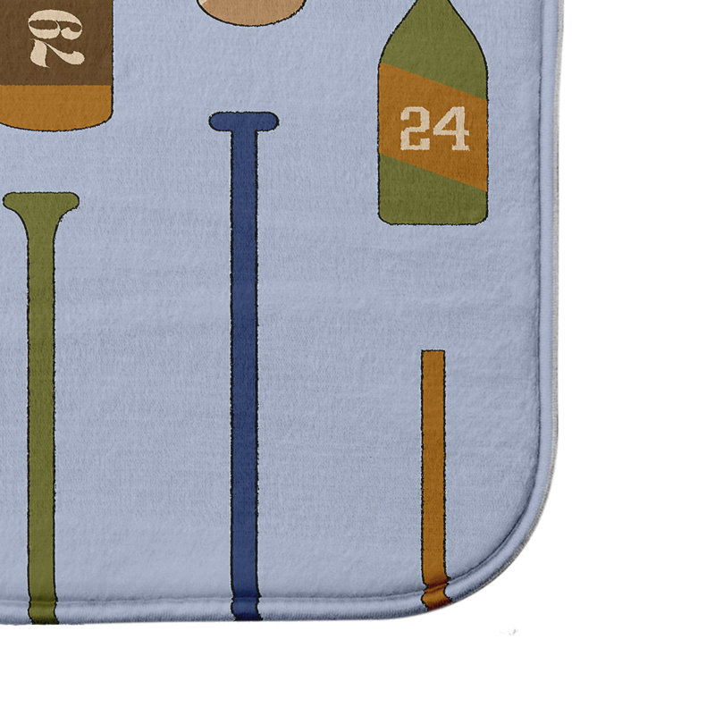 Tapis pour salle de bain numéro d’aviron Sienna, Bleu, l 21 po x L 34 po