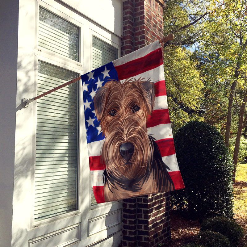 Polyester à 2 côtés 28 x 40 po drapeau maison, Terrier gallois