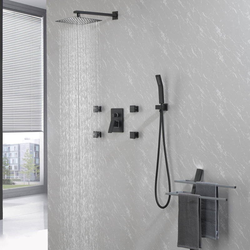 Full Body Shower System with Body Jets and Handheld Shower