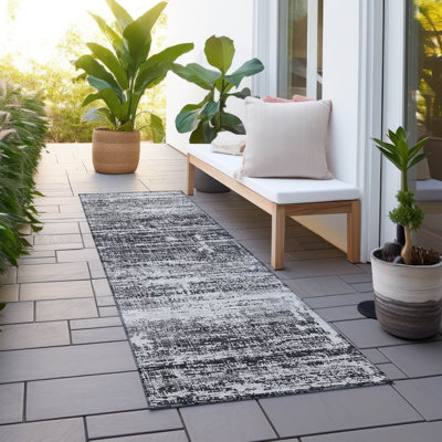 Tapis noir intérieur / extérieur lavable à la machine Mahaney ACN747