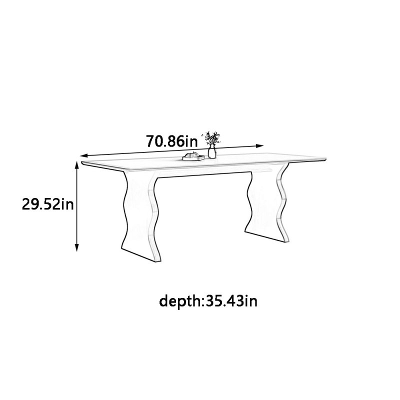 Table de salle à manger Retro, H 29,52 po x L 70,86 po x l 35,43 po