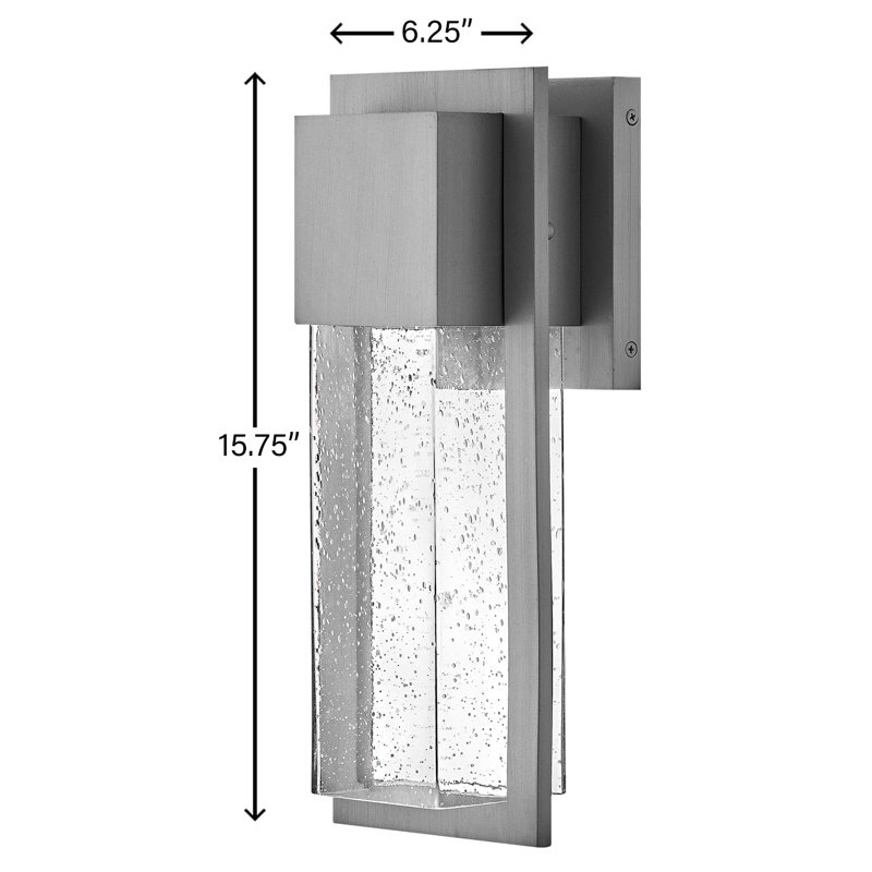 Kimora Medium Outdoor Wall Mount Lantern with Anti-Fade Finish, Gray, 15.7" H x 6.2" W x 4.7" D
