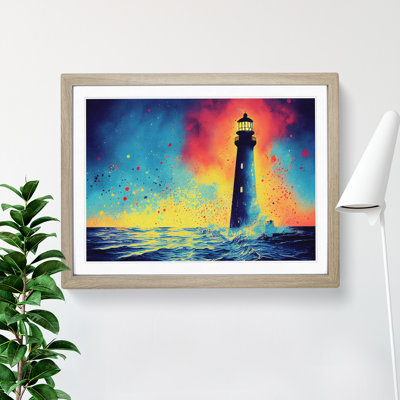 Lighthouse Splash Vol.2 Abstract 1 Piece Single Picture Frame Wall Art