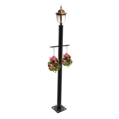 Outdoor Lamp Post With Cross Arm, Split Street Light Pole, Outdoor Lamp Post For Driveway, Pathways, Front Yard