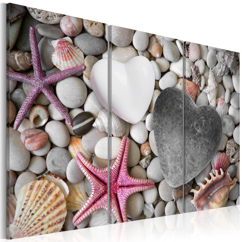 Pebbles of Love 3 Piece Wall Art Set on Canvas, 120 cm x 80 cm