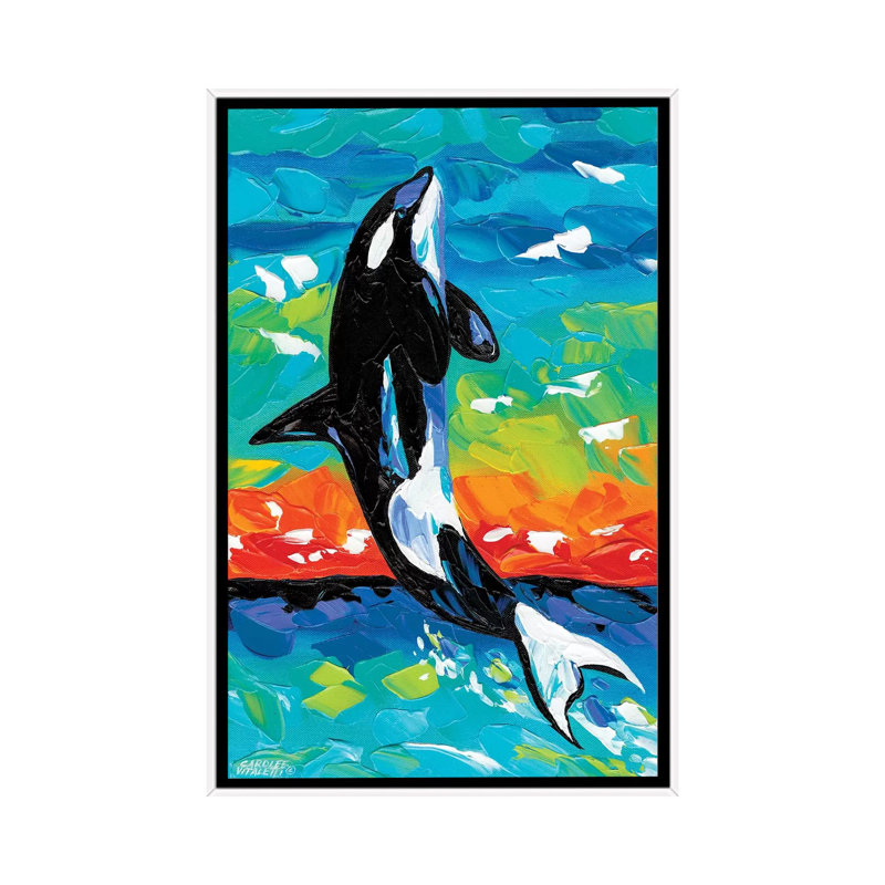 «Ocean Friends I» par Carolee Vitaletti - reproduction d'art, H 26 po x l 18 po x 1,5 po, Toile blanche encadrée, Aucun mat