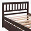 Lit plateforme espresso Watsons avec lit gigogne, tête de lit et pied de lit - aucun sommier nécessaire pour les espaces compacts-1931200110
