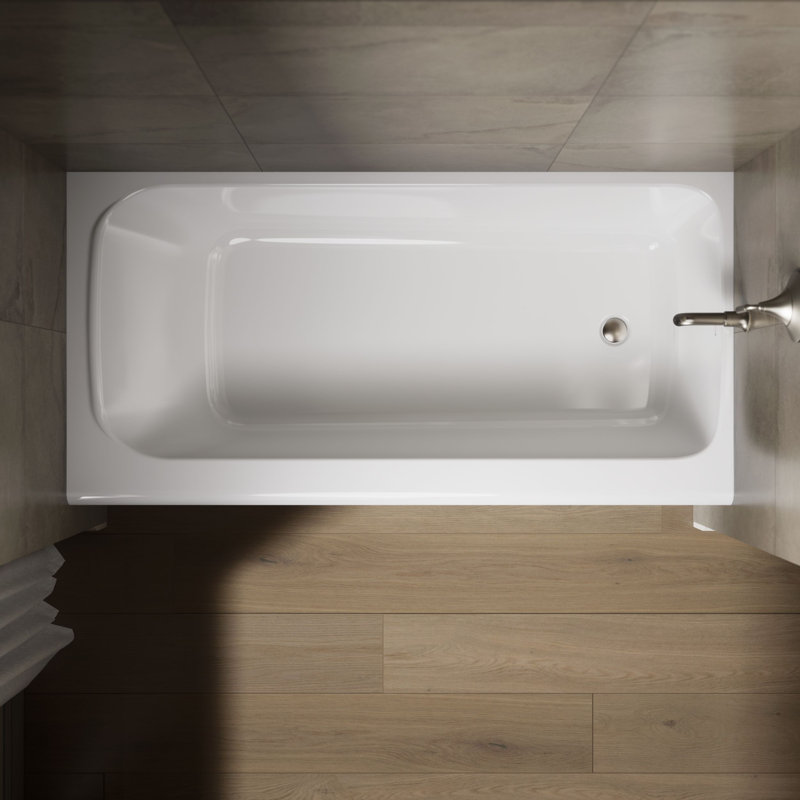 Avec 72 In. X 36 In. Alcove Bath, Left Drain, Right, White