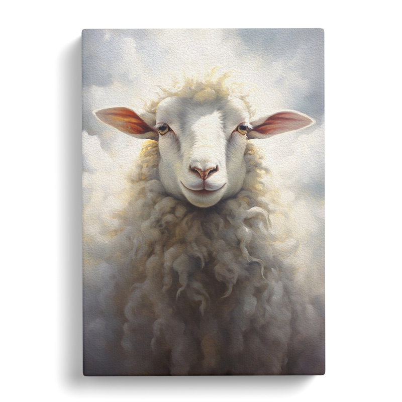 Sheep Realism No.2 - Wrapped Canvas, 76cm H x 50cm W x 3cm D