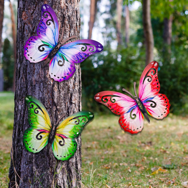 Metal Wall Decor, Green/Purple/Red