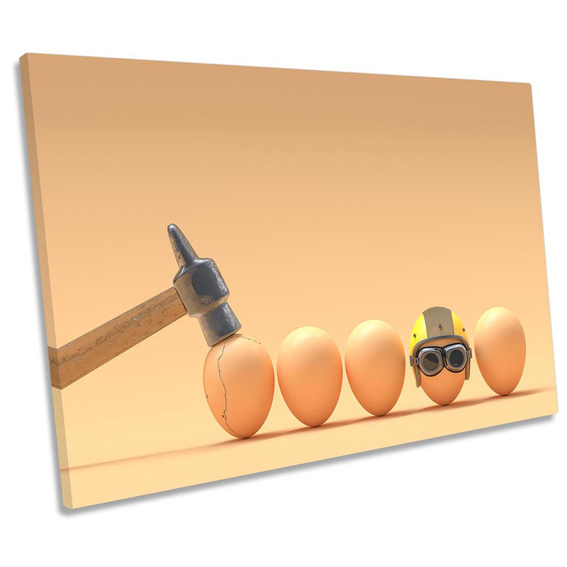 Funny Eggs Hammer Kitchen - Wrapped Canvas Print, 61cm H x 91.4cm W x 4cm D