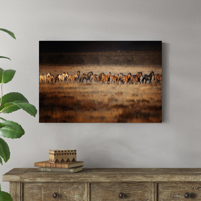 «Horse Run VII» par PHBurchett - impression sur toile tendue, H 24 po x l 36 po