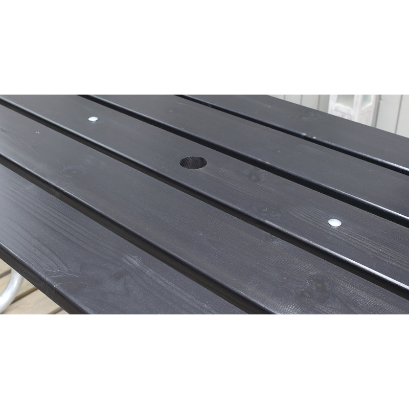 Berdeja Rectangular Outdoor Dining Table , cm W 444.5cm cm D, Black