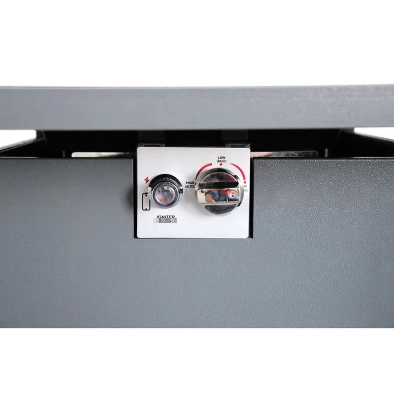 Foyer gris avec couvercle chauffant 30 po - Rouille et verre rouillé fumé