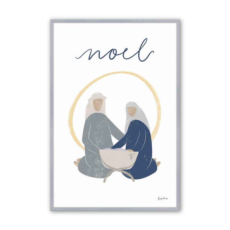 Crèche de Noël minimaliste I print in a, Cadre en chrome poli, H 17,25 po x l 13,25 po x P 1,25 po