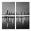 «Chicago Skyline At Night», ensemble de 4 reproductions d'art sur toile