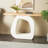 Cole And Grey Wooden O Shaped Console Table With Light Brown Tabletop
