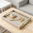 Large Rectangular Serving Tray With Gold Handles For Coffee Table Or Ottoman, Faux Leather Decorative Tray For Living Room, Bedroom, Or Kitchen-750151486