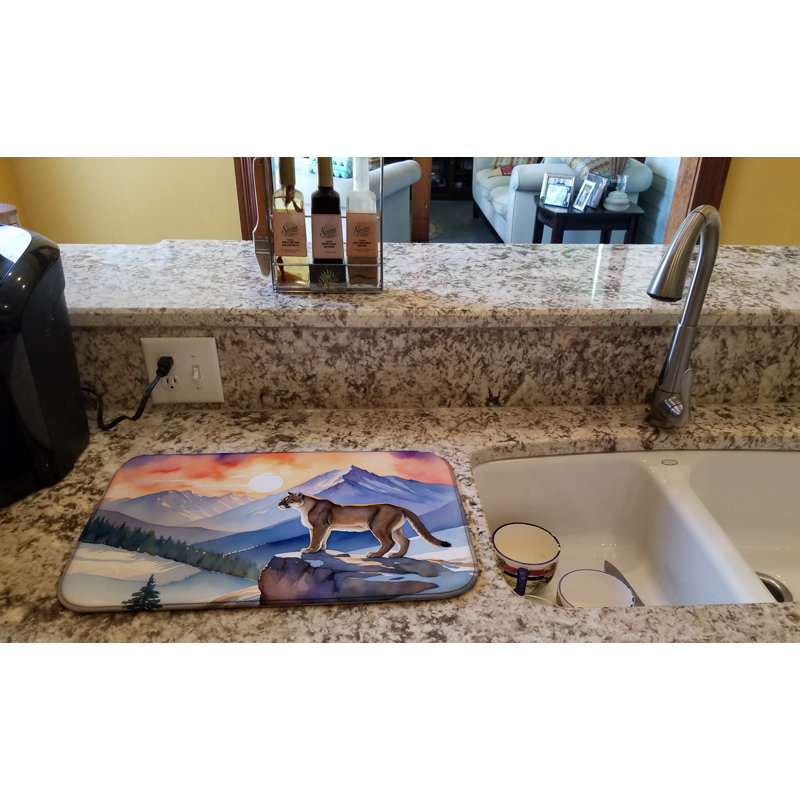 Mountain Majesty Lion Dish Drying Mat