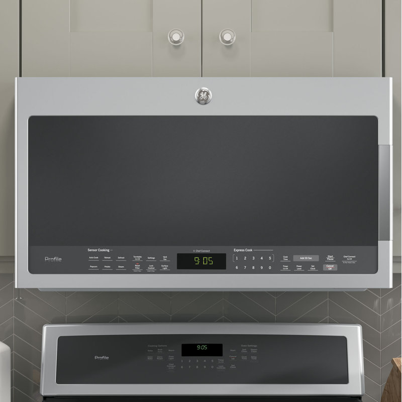 GE Appliances 2.1 Cubic Feet 1000 Watt Over The Range Microwave with Sensor Cooking, Stainless Steel