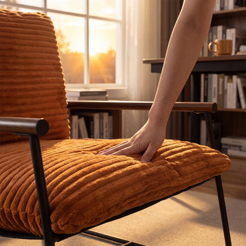 Upholstered Accent Chair, Brown, 2
