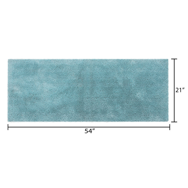 Tapis pour salle de bain luxueux en microfibre - 21 po x 54 po, Bleu