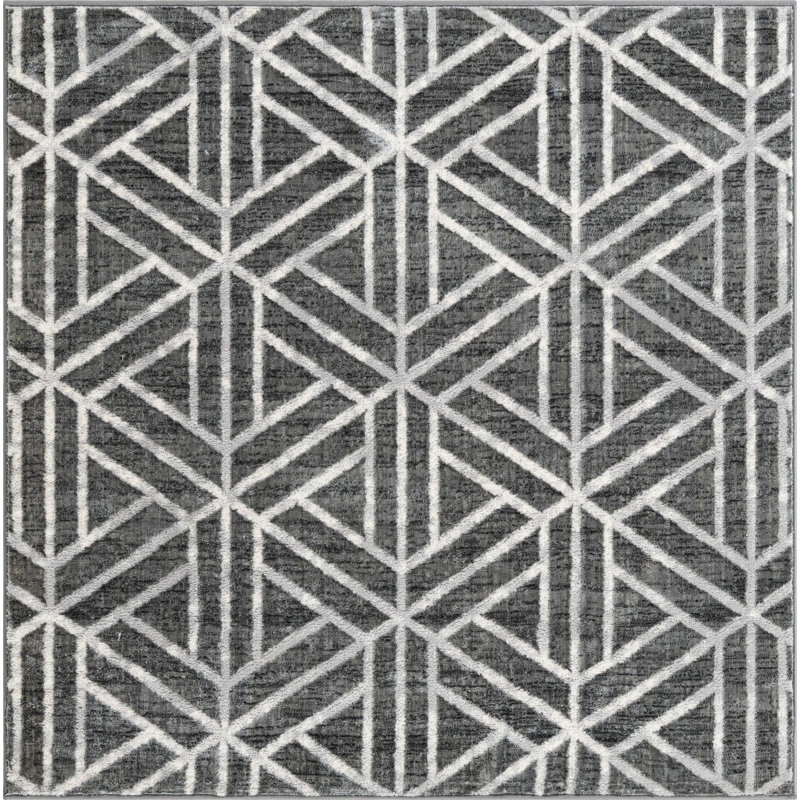 Eshin Geometric Indoor Rug, Square 5'3"