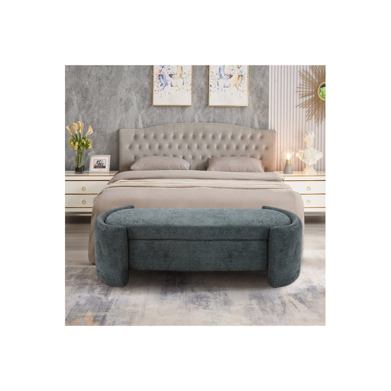 Caillier Linen Upholstered Storage Bench