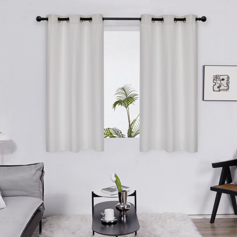 Frome Room Darkening Curtain Pair, 38" W x 63" L, Grayish White