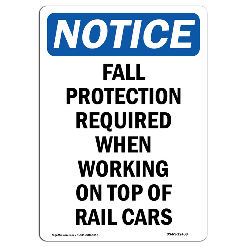 Fall Protection Required When Sign